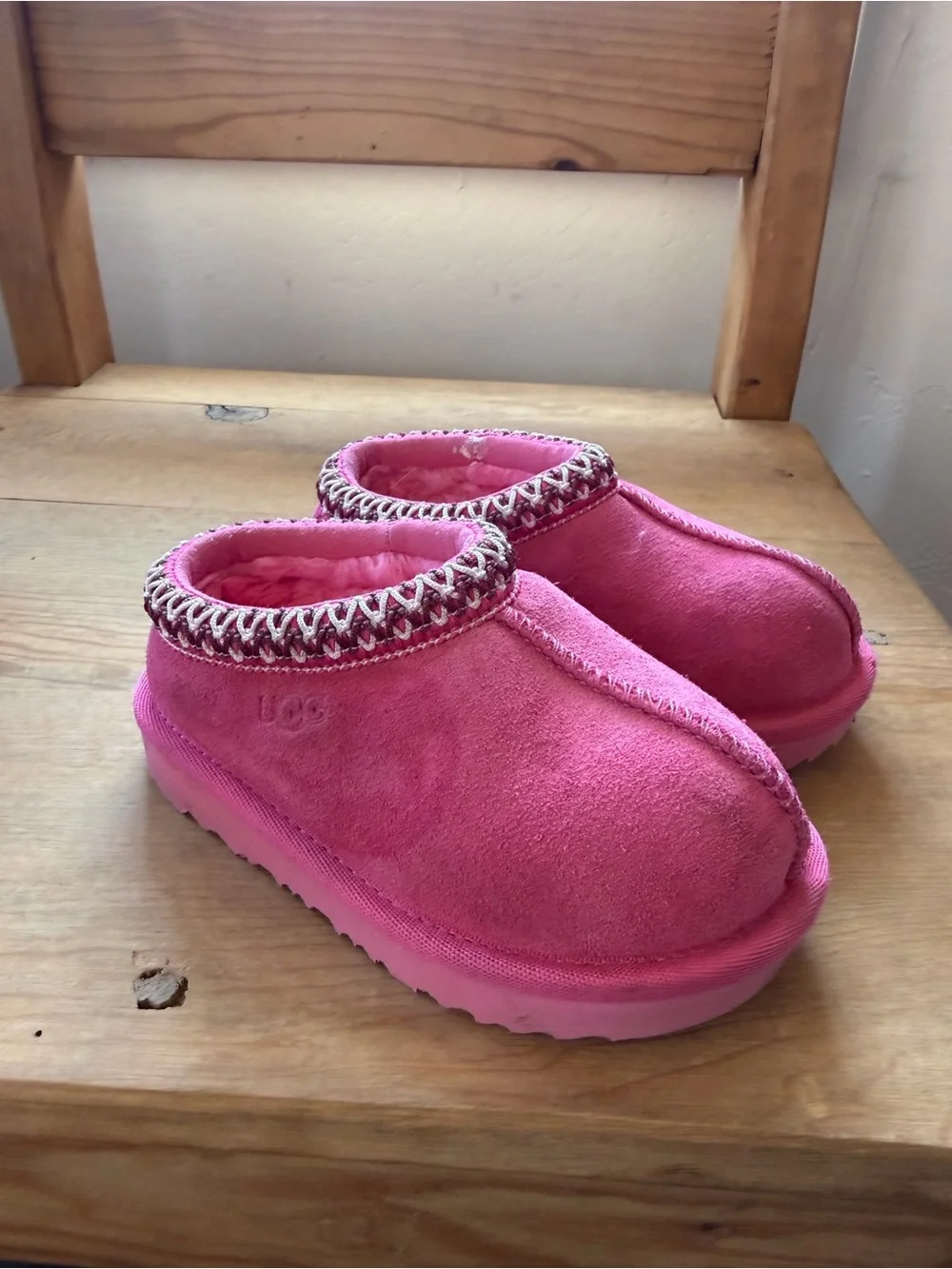 UGG Pink Fleece Lined Slippers